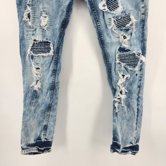 EVOLUTION IN DESIGN Mens Acid‎ Wash Distressed Ripped Jeans Size 38 - Picture 4 of 8